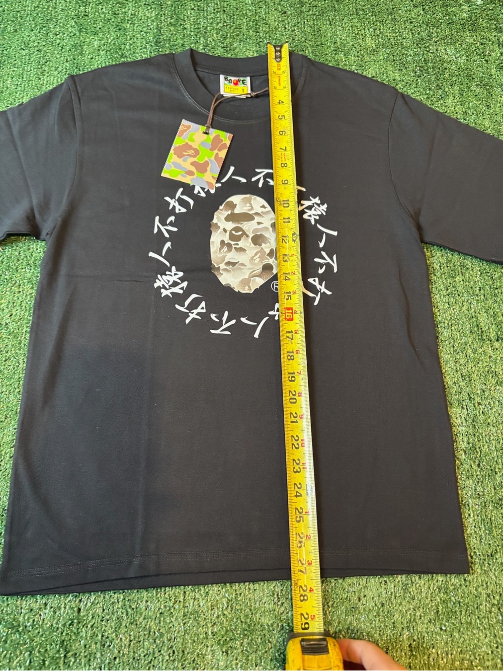 Bape Black Tee with Camo Ape Head and Script - Picture 8 of 9